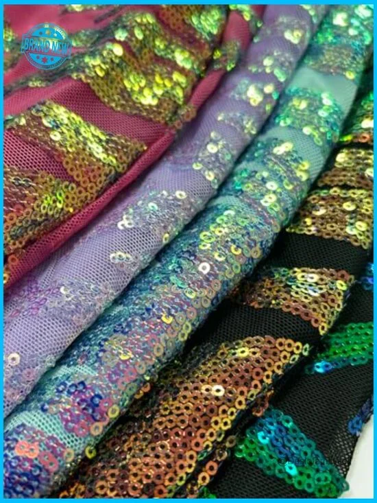 Holographic Sequin Formal Dress Stretch Maxi Prom Evening Gown Elegant - Picture 6 of 7